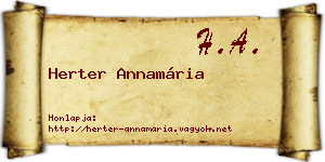 Herter Annamária névjegykártya